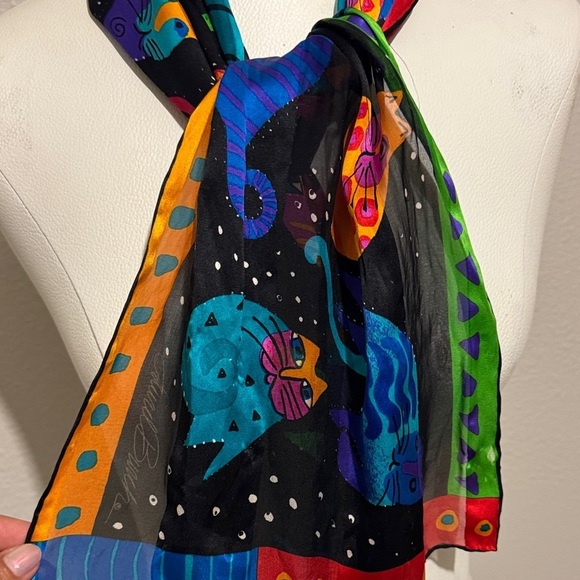 Laurel Burch Colorful Cats Scarf - Picture 3 of 5